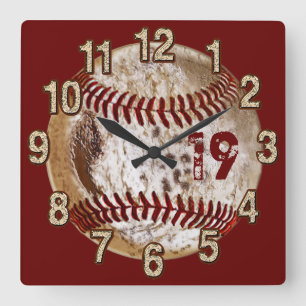 Horloge Carrée Clocks de base-ball du New Jersey