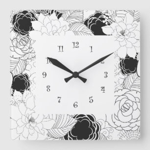 Horloge Carrée Clocks de Floral Ktchen