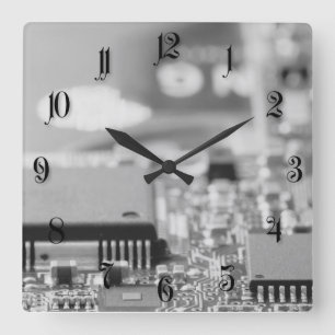 Horloge Carrée Closeup de puce de l'ordinateur