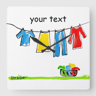 Horloge Carrée clothesline