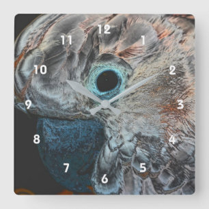 Horloge Carrée Cockatoo rose Molucca Parrot Art