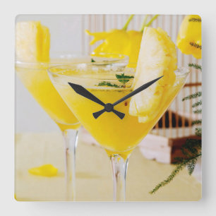Horloge Carrée Cocktail d'ananas et de gingembre Fresca