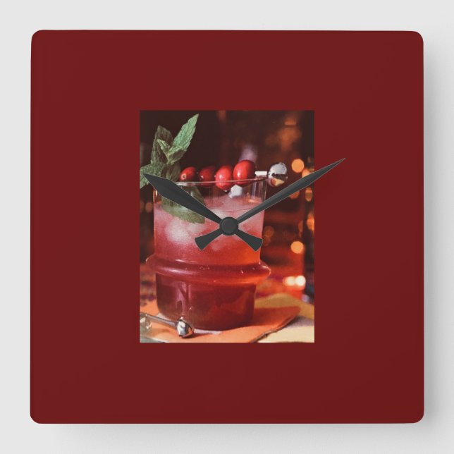 HORLOGE CARRÉE ***COCKTAIL DE NOËL*** FERMER (Recto)