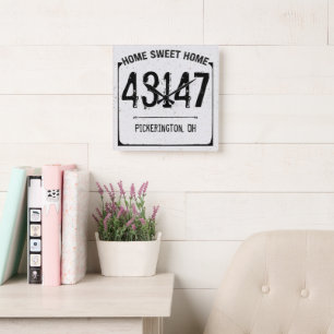 Horloge Carrée Code Postal Maison Douce Maison en Détresse