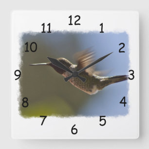 Horloge Carrée Colibri en vol
