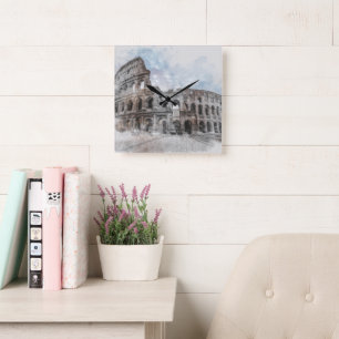 Horloge Carrée Colisée Rome Italie