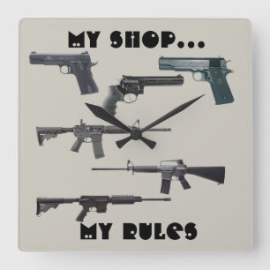 Horloge Carrée Collage d'armes