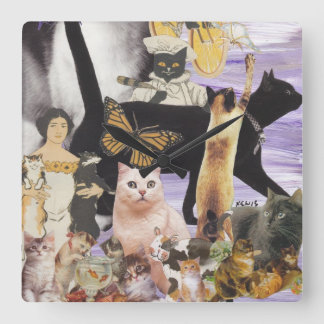 Horloge Carrée Collage de Cute