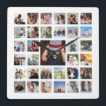 Horloge Carrée Collage Modèle photo personnalisé<br><div class="desc">Collage Modèle photo personnalisé - ajoutez plusieurs photos à cette grande horloge murale carré de Ricaso - un souvenir parfait pour les amis ou la famille ou un régal pour vous-même</div>