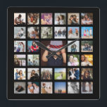 Horloge Carrée Collage Modèle photo personnalisé<br><div class="desc">Collage Modèle photo personnalisé - ajoutez plusieurs photos à cette grande horloge murale carré de Ricaso - un souvenir parfait pour les amis ou la famille ou un régal pour vous-même</div>