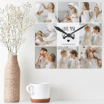 Horloge Carrée Collage moderne Photo Love You Grand-père Meilleur<br><div class="desc">Collage moderne Photo Love You Grand-père Meilleur Cadeau</div>