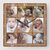 Collage photo famille 9 Instagram Pics Wood Burlap