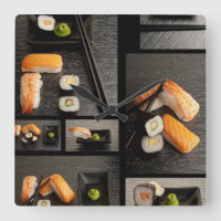 Collection de sushis sur arrière - plan noir