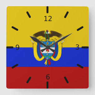 Horloge Carrée Colombia flag