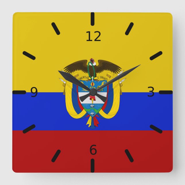 Horloge Carrée Colombia flag   (Recto)