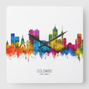 Horloge Carrée Colombo Sri Lanka Skyline