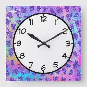 Horloge Carrée Colorful Animal Print