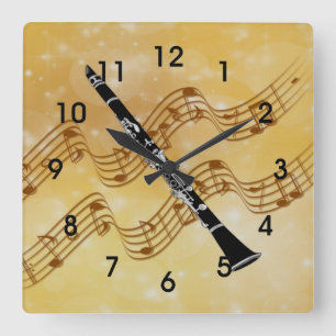 Horloge Carrée Colorful Clarinet