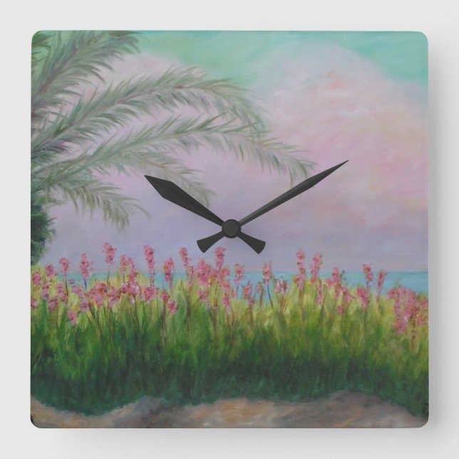 Horloge Carrée COLORFUL CLEARWATER, FLORIDA Wall Clock (Recto)