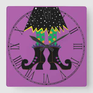 Horloge Carrée Colorful Halloween