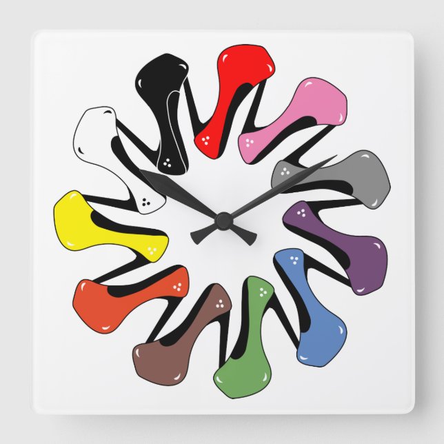 Horloge Carrée Colorful heels (Recto)