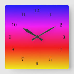 Horloge Carrée Colors Wall Clock Colorful