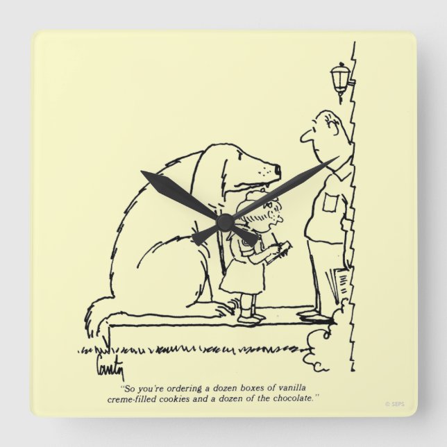 Horloge Carrée Commande de cookies (Recto)