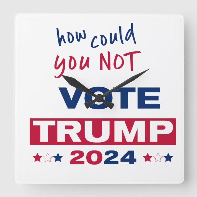 Horloge Carrée Comment ne pas voter TRUMP 2024 (Recto)