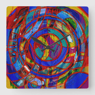 Horloge Carrée Composition #17 by Michael Moffa