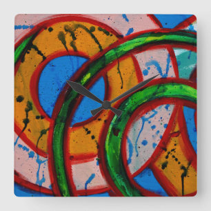 Horloge Carrée Composition #20A par Michael Moffa