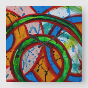 Horloge Carrée Composition #20B par Michael Moffa