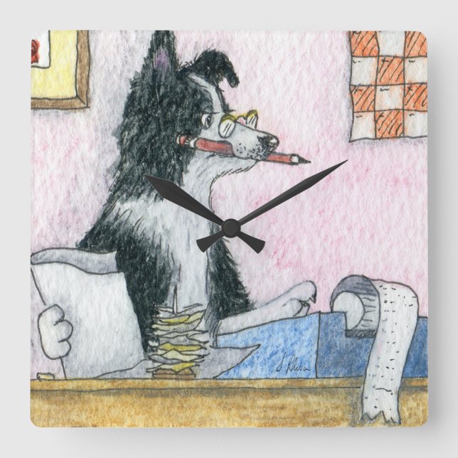 Horloge Carrée Comptable des bordures (Recto)