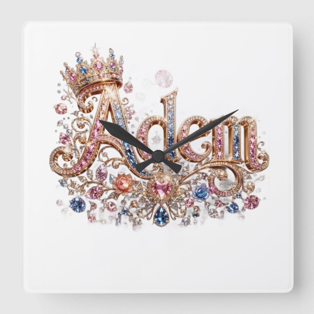 Horloge Carrée Conception Adam de style royal (Recto)