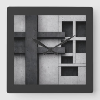 Horloge Carrée Conception d'architecture brutaliste Art fin Cubis
