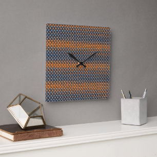 Horloge Carrée Conception de motif géométrique abstrait moderne 1