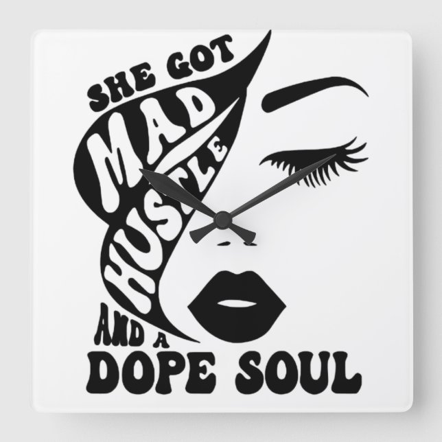 Horloge Carrée Conception de Noël Hustle pour autonomiser les fem (Recto)