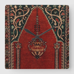 Horloge Carrée Conception de tapis de prières orientales - Mosqué