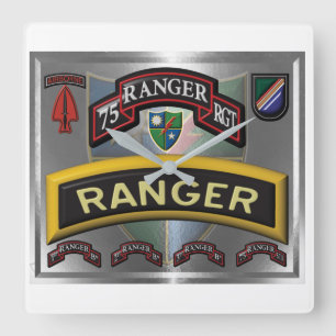 Horloge Carrée Conception mise à jour du 75e régiment de Rangers