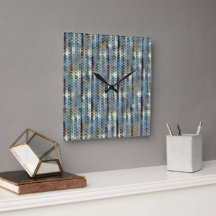 Horloge Carrée Conception moderne abstraite de motif numérique 12