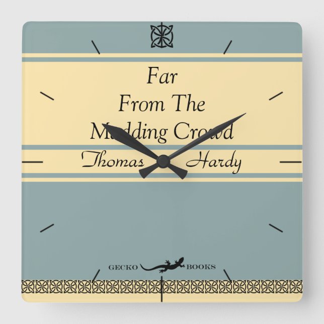 Horloge Carrée Concevez votre propre couverture de livre rétro Ti (Recto)