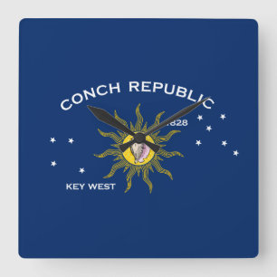 Horloge Carrée Conch Republic Flag