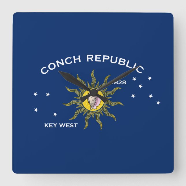 Horloge Carrée Conch Republic Flag (Recto)