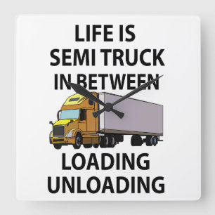 Horloge Carrée Conducteur de camion semi-remorque