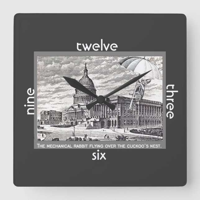 Horloge Carrée Congress is cuckoo Mechanical Rabbit (Recto)