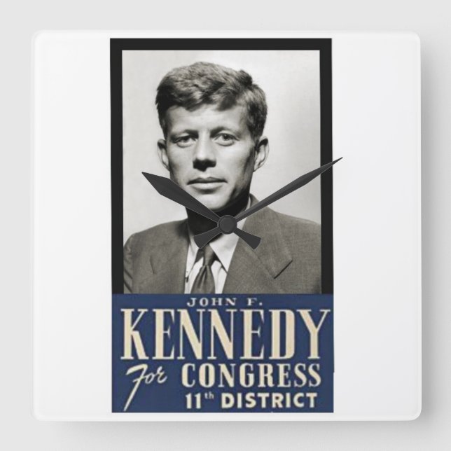Horloge Carrée Congressman John F. Kennedy (Recto)