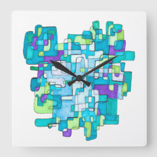 Horloge Carrée Consonne carrée sans fin