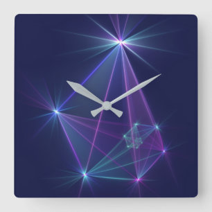 Horloge Carrée Constellation, Art Fractal Abstrait Fantastique