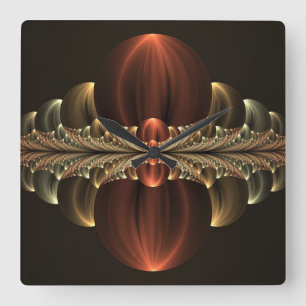 Horloge Carrée Construction d'Imaginaires Art Fractal Abstrait br