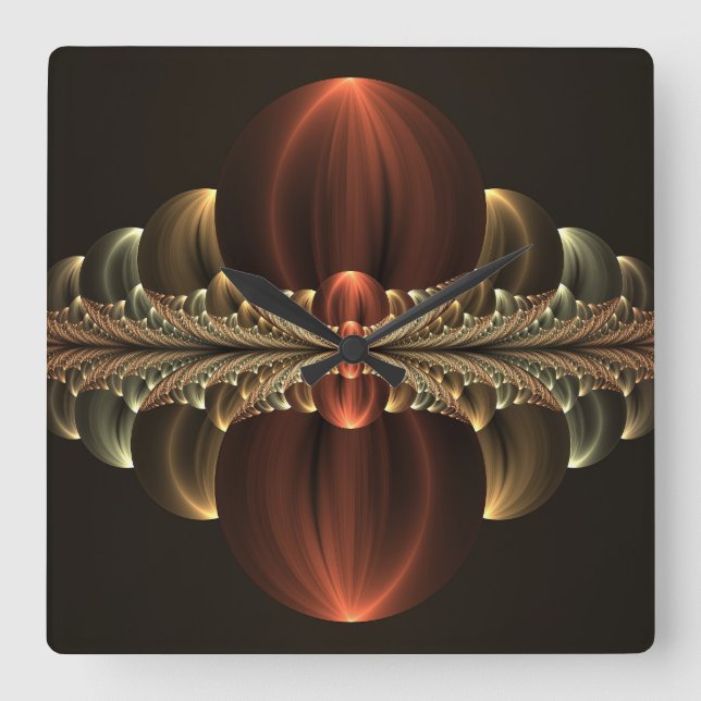 Horloge Carrée Construction d'Imaginaires Art Fractal Abstrait br (Recto)