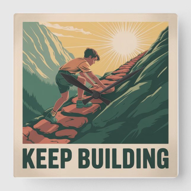 Horloge Carrée Continuer à construire (Recto)